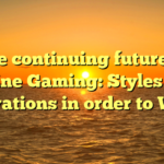 The continuing future of Online Gaming: Styles and Innovations in order to Watch